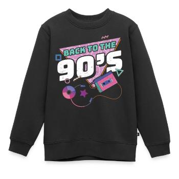 années quatre-vingt-dix - Sweat Premium enfant bio - noir - Devant - AI Model Kid Female (0cm)