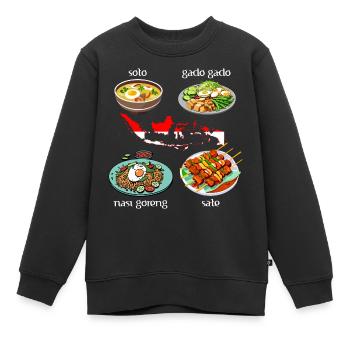 Indonesische Gerichte: Soto, Gado Gado, Nasi goren - Kinder Premium Organic Sweatshirt - Schwarz - Vorne - AI Model Kid Female (0cm)