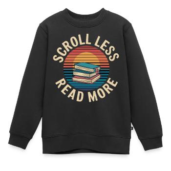 Scroll Less Read More 10 - Kinder Premium Organic Sweatshirt - Schwarz - Vorne - AI Model Kid Female (0cm)