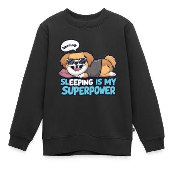 Süßer schlafender Pekinese für Hundeliebhaber - Kinder Premium Organic Sweatshirt - Schwarz - Vorne - AI Model Kid Female (0cm)