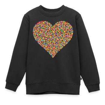 Konfetti Herz - Kinder Premium Organic Sweatshirt - Schwarz - Vorne - AI Model Kid Female (0cm)
