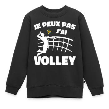 Ich kann nicht Volleyball spielen - Kinder Premium Organic Sweatshirt - Schwarz - Vorne - AI Model Kid Female (0cm)