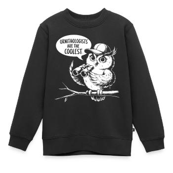 Ornithologen sind die Coolsten lustige Eule - Kinder Premium Organic Sweatshirt - Schwarz - Vorne - AI Model Kid Female (0cm)