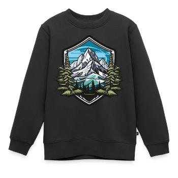 Berge Winter Wald Gipfel - Kinder Premium Organic Sweatshirt - Schwarz - Vorne - AI Model Kid Female (0cm)
