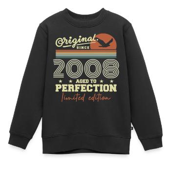 Original 2008 Retro 2008 Geburtstagsgeschenk 2008 - Kinder Premium Organic Sweatshirt - Schwarz - Vorne - AI Model Kid Female (0cm)
