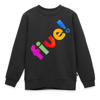 FIVE 5 YEARS 5TH BIRTHDAY - Kids Premium Organic Sweatshirt - black - Front - AI Model Kid Female (0cm)