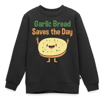 Brot Knoblauch - Kinder Premium Organic Sweatshirt - Schwarz - Vorne - AI Model Kid Female (0cm)