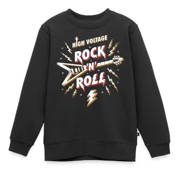 Hochspannungs-Rock'n'Roll-Gitarre - Kinder Premium Organic Sweatshirt - Schwarz - Vorne - AI Model Kid Female (0cm)
