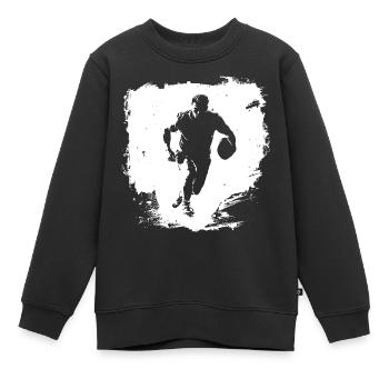 Rugby Streetart - Kinder Premium Organic Sweatshirt - Schwarz - Vorne - AI Model Kid Female (0cm)