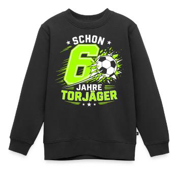 6 Jahre Torjäger Fußball Geburtstag Kinder - Kinder Premium Organic Sweatshirt - Schwarz - Vorne - AI Model Kid Female (0cm)