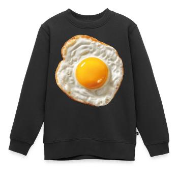 œuf au plat - Sweat Premium enfant bio - noir - Devant - AI Model Kid Female (0cm)