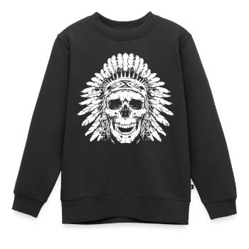 Crâne de chef - Sweat Premium enfant bio - noir - Devant - AI Model Kid Female (0cm)