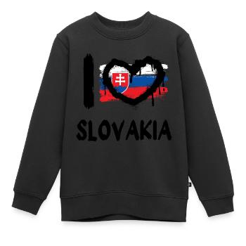 I love Slovakia / Ich Liebe Slowakei Land Länder - Kinder Premium Organic Sweatshirt - Schwarz - Vorne - AI Model Kid Female (0cm)