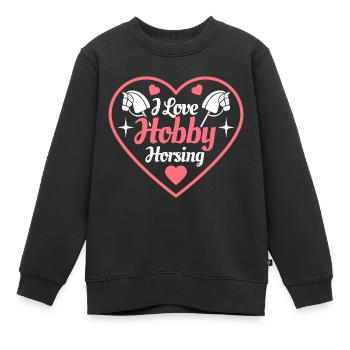 J’aime Hobby Horsing - Coeur - Hobby - Sweat Premium enfant bio - noir - Devant - AI Model Kid Female (0cm)