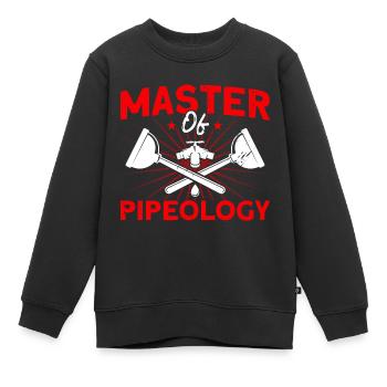 Entretien des installations sanitaires Plombiers Sanitaires - Sweat Premium enfant bio - noir - Devant - AI Model Kid Female (0cm)