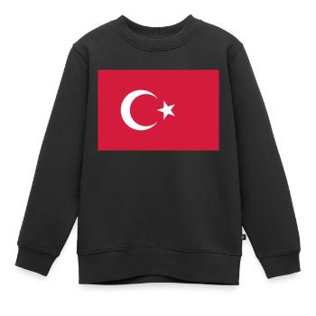 Nationalflagge der Türkei - Kinder Premium Organic Sweatshirt - Schwarz - Vorne - AI Model Kid Female (0cm)