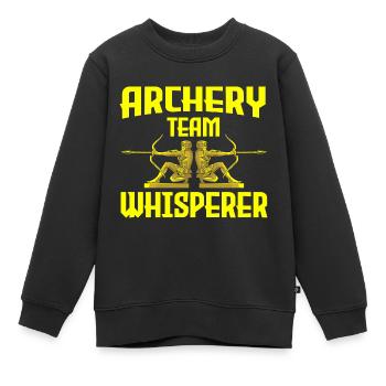 Tir à l’arc Flèche Tir à l’arc Tir à l’arc - Sweat Premium enfant bio - noir - Devant - AI Model Kid Female (0cm)