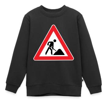 Verkehrsschild Führerschein arbeiten bauen - Kinder Premium Organic Sweatshirt - Schwarz - Vorne - AI Model Kid Female (0cm)