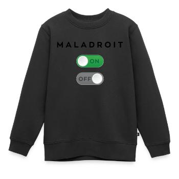 Maladroit mode on - Sweat Premium enfant bio - noir - Devant - AI Model Kid Female (0cm)