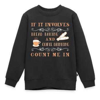 Cuisson du pain Boulangers Boulangers Cuisson du levain - Sweat Premium enfant bio - noir - Devant - AI Model Kid Female (0cm)