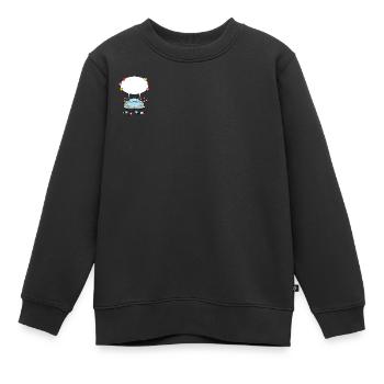 Voiture de mariage avec bulle de dialogue en turquoise - Sweat Premium enfant bio - noir - Devant - AI Model Kid Female (0cm)