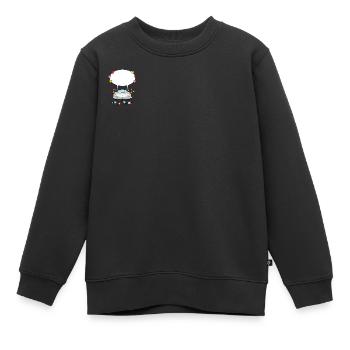 Voiture de mariage avec bulle de dialogue en argent - Sweat Premium enfant bio - noir - Devant - AI Model Kid Female (0cm)
