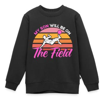 Sportfan Fußball Mama Fußball Geschenk - Kinder Premium Organic Sweatshirt - Schwarz - Vorne - AI Model Kid Female (0cm)
