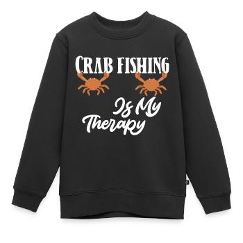 Pêche au crabe Crabe Pêcheurs de crabe - Sweat Premium enfant bio - noir - Devant - AI Model Kid Female (0cm)