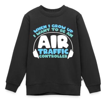 Fluglotse Flughafen Tower - Kinder Premium Organic Sweatshirt - Schwarz - Vorne - AI Model Kid Female (0cm)