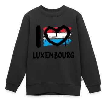 J’aime le Luxembourg / Ich Liebe Luxembourg - Sweat Premium enfant bio - noir - Devant - AI Model Kid Female (0cm)
