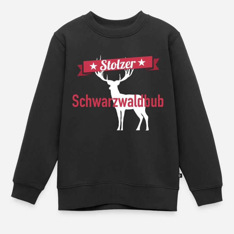 Stolzer Schwarzwaldbub Schwarzwald Design - Kinder Premium Organic Sweatshirt - Schwarz