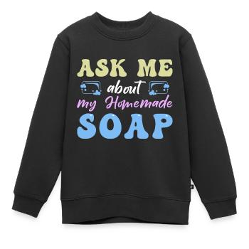 Fabrication de savon Savon fait à la main - Sweat Premium enfant bio - noir - Devant - AI Model Kid Female (0cm)