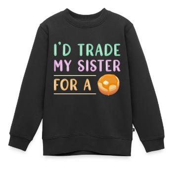 Pfannkuchen - Kinder Premium Organic Sweatshirt - Schwarz - Vorne - AI Model Kid Female (0cm)