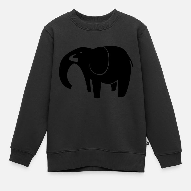 Éléphant - Sweat Premium enfant bio - noir