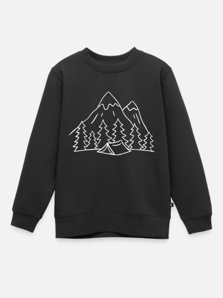 Berge Berg Wandern Mountain - Kinder Premium Organic Sweatshirt - Schwarz