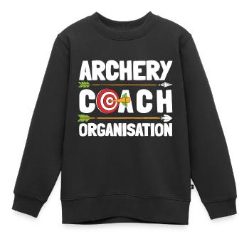 Tir à l’arc Flèche Tir à l’arc Tir à l’arc - Sweat Premium enfant bio - noir - Devant - AI Model Kid Female (0cm)