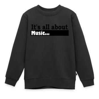 Son tout sur la musique - Sweat Premium enfant bio - noir - Devant - AI Model Kid Female (0cm)