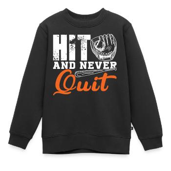 frapper et ne jamais abandonner - Sweat Premium enfant bio - noir - Devant - AI Model Kid Female (0cm)