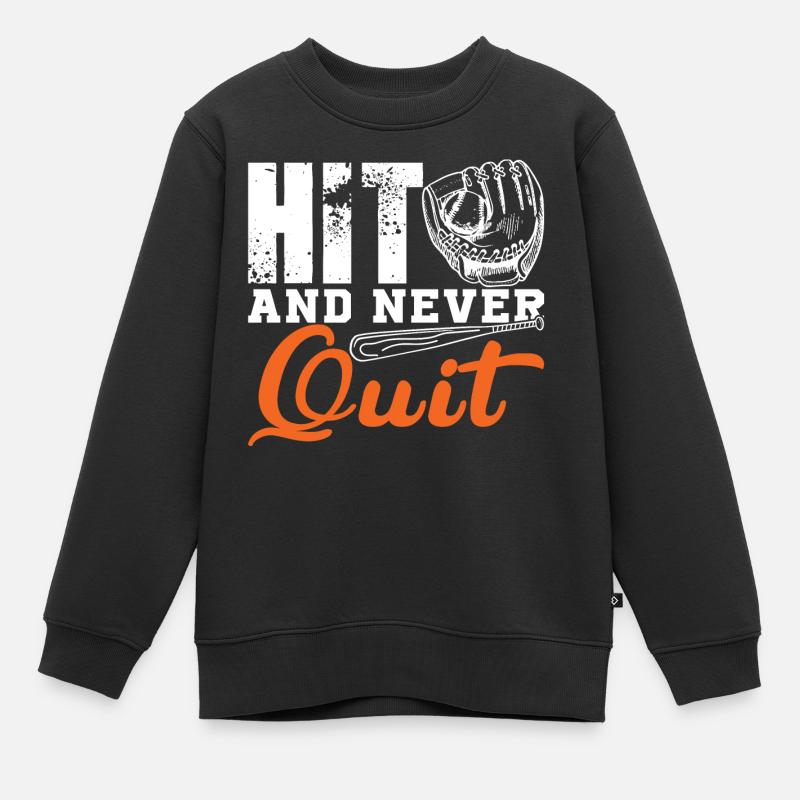 frapper et ne jamais abandonner - Sweat Premium enfant bio - noir