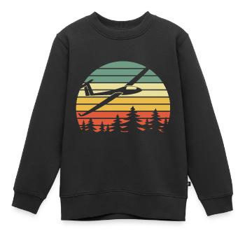 Segelflieger Thermik - Segelflug Vintage Sticker - Kinder Premium Organic Sweatshirt - Schwarz - Vorne - AI Model Kid Female (0cm)