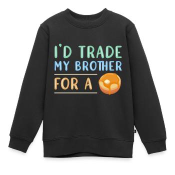 Crêpe - Sweat Premium enfant bio - noir - Devant - AI Model Kid Female (0cm)