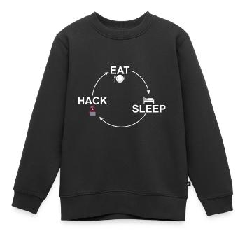 Kreislauf: Eat-Sleep-Hack Hacker Hacken 24/7 - Kinder Premium Organic Sweatshirt - Schwarz - Vorne - AI Model Kid Female (0cm)