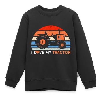 Traktor Landwirt Viehzüchter Geschenk - Kinder Premium Organic Sweatshirt - Schwarz - Vorne - AI Model Kid Female (0cm)