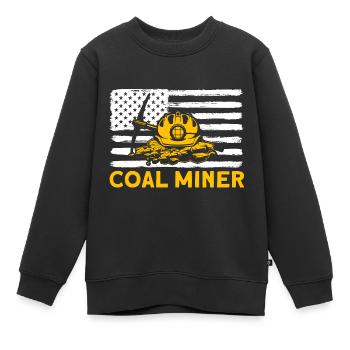 Bergbau unter Tage Bergleute unter Tage Bergbau - Kinder Premium Organic Sweatshirt - Schwarz - Vorne - AI Model Kid Female (0cm)