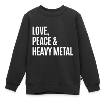 Love Peace & Heavy Metal - Kinder Premium Organic Sweatshirt - Schwarz - Vorne - AI Model Kid Female (0cm)