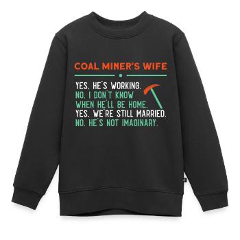 Mine Minenarbeiter - Kinder Premium Organic Sweatshirt - Schwarz - Vorne - AI Model Kid Female (0cm)