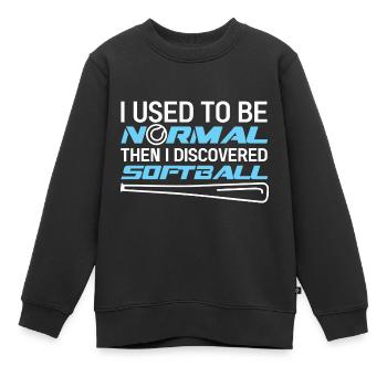 Softball - Sweat Premium enfant bio - noir - Devant - AI Model Kid Female (0cm)