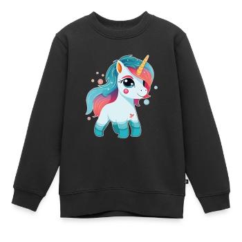 Cute Little Unicorn - Kinder Premium Organic Sweatshirt - Schwarz - Vorne - AI Model Kid Female (0cm)