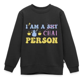 Chai Latte Tee trinken Teetrinker - Kinder Premium Organic Sweatshirt - Schwarz - Vorne - AI Model Kid Female (0cm)