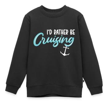 Bateau de croisière - Sweat Premium enfant bio - noir - Devant - AI Model Kid Female (0cm)